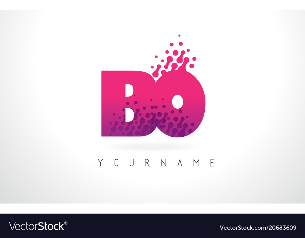 Bo b o Buchstaben Logo mit rosa lila Farbe