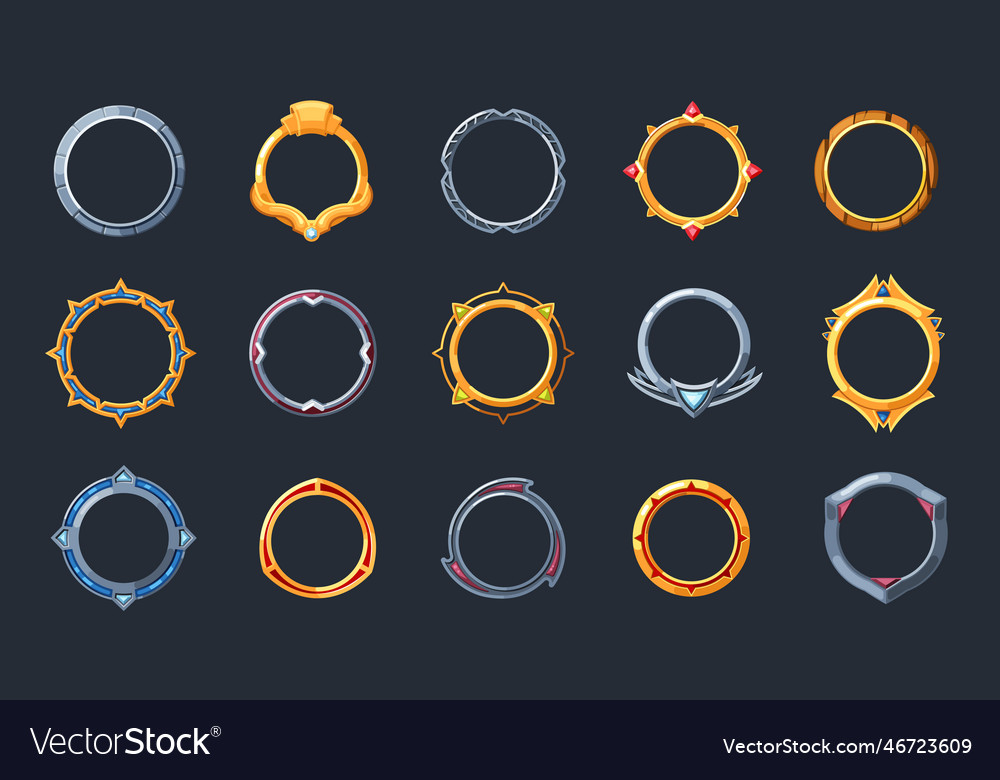 Circle frames abstract round forms for game