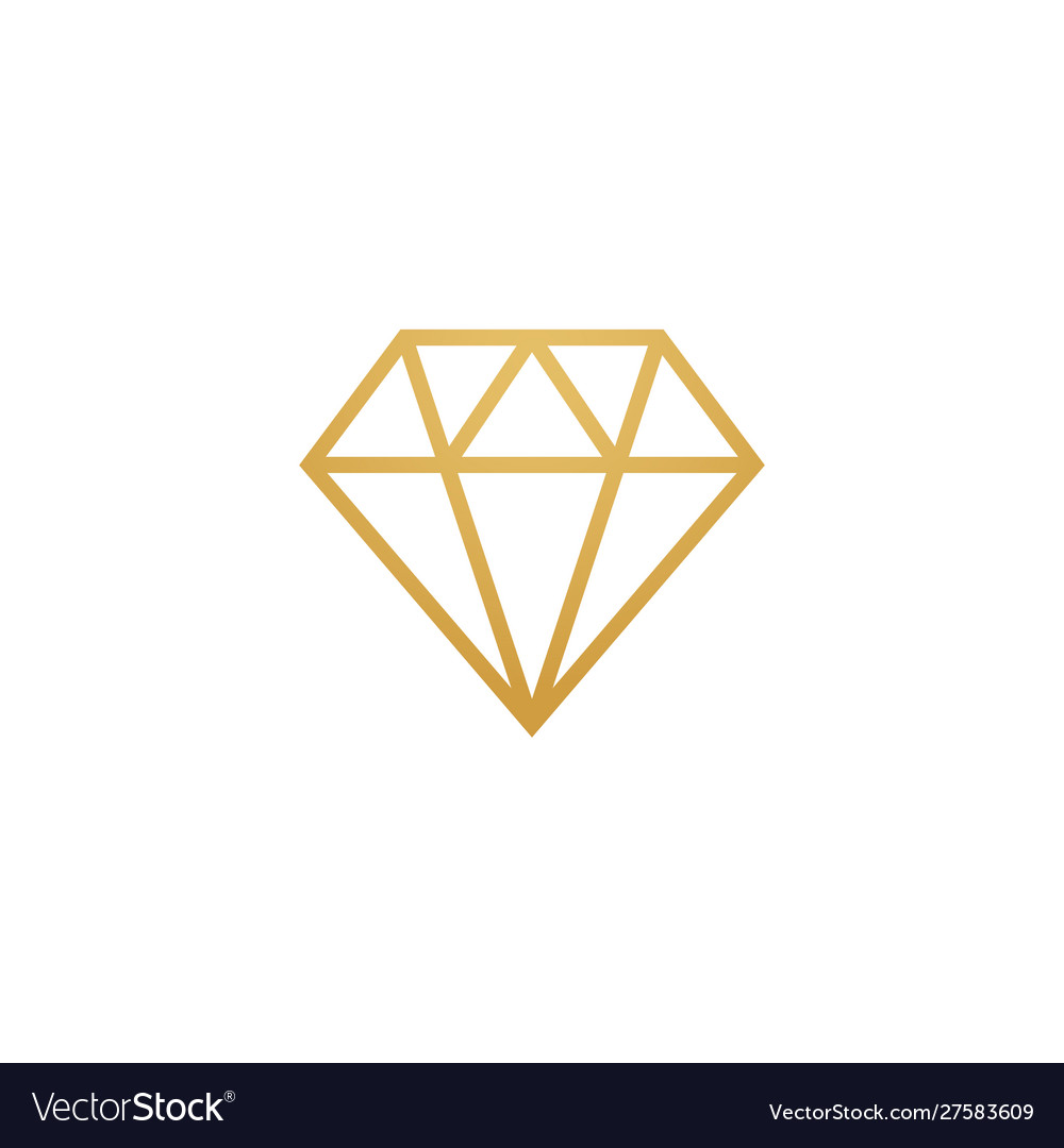 Diamond line gem icon crystal value