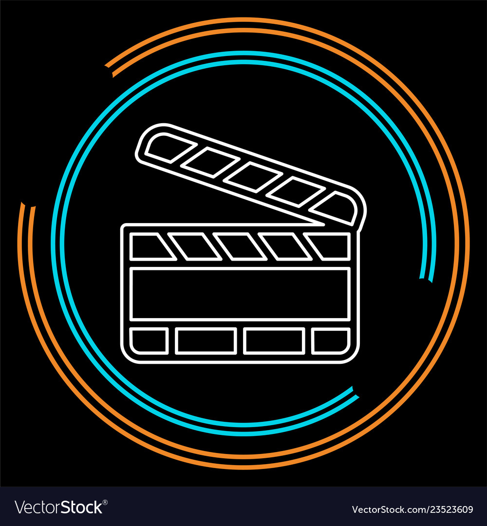 Film slate - clip play button icon