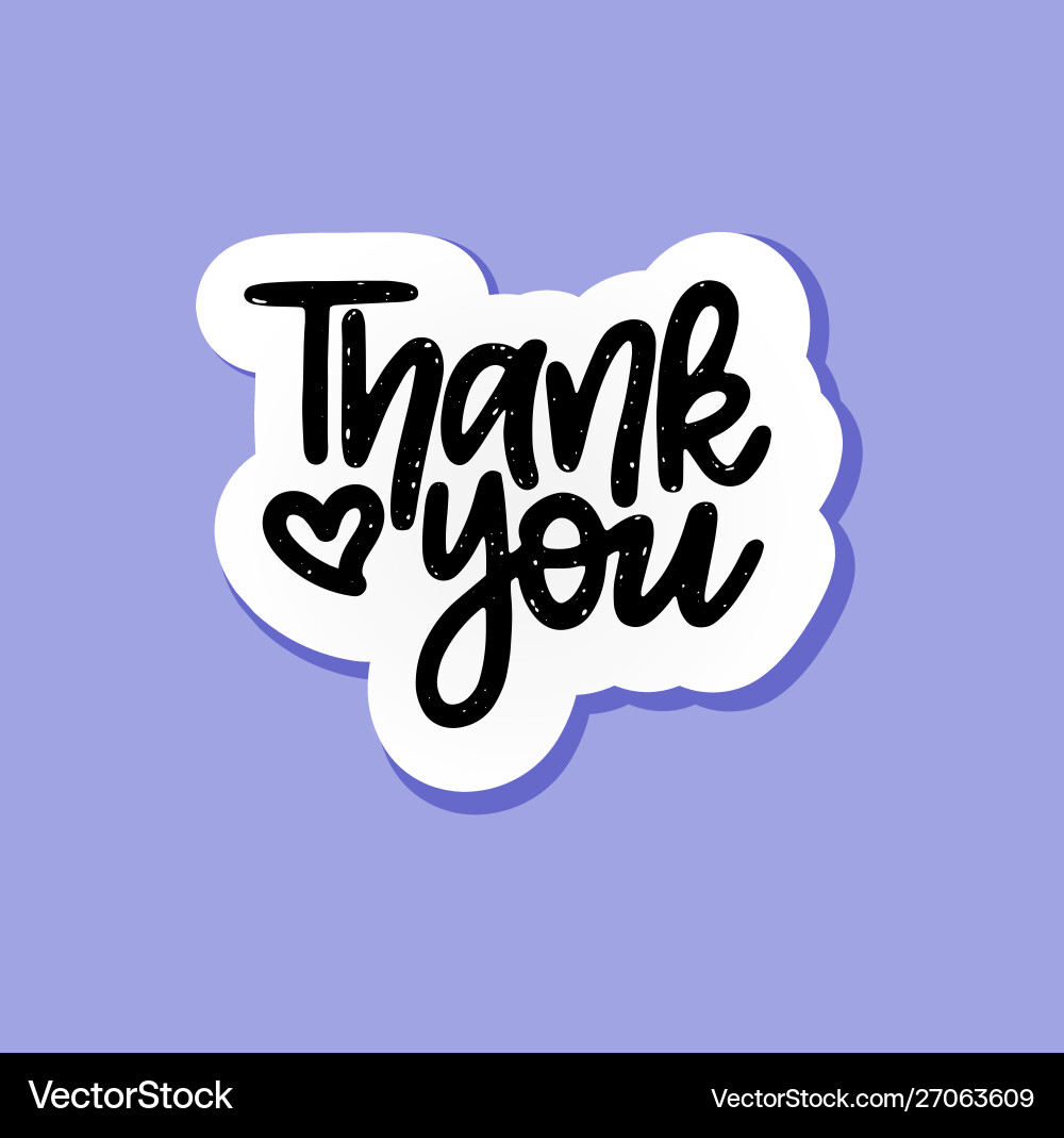 Hand-drawn thank you paper speech bubble Vector Image