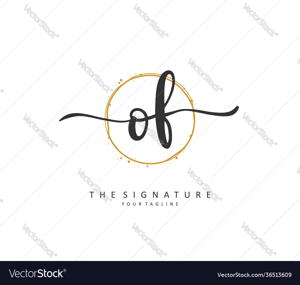 Initial letter handwriting and signature logo