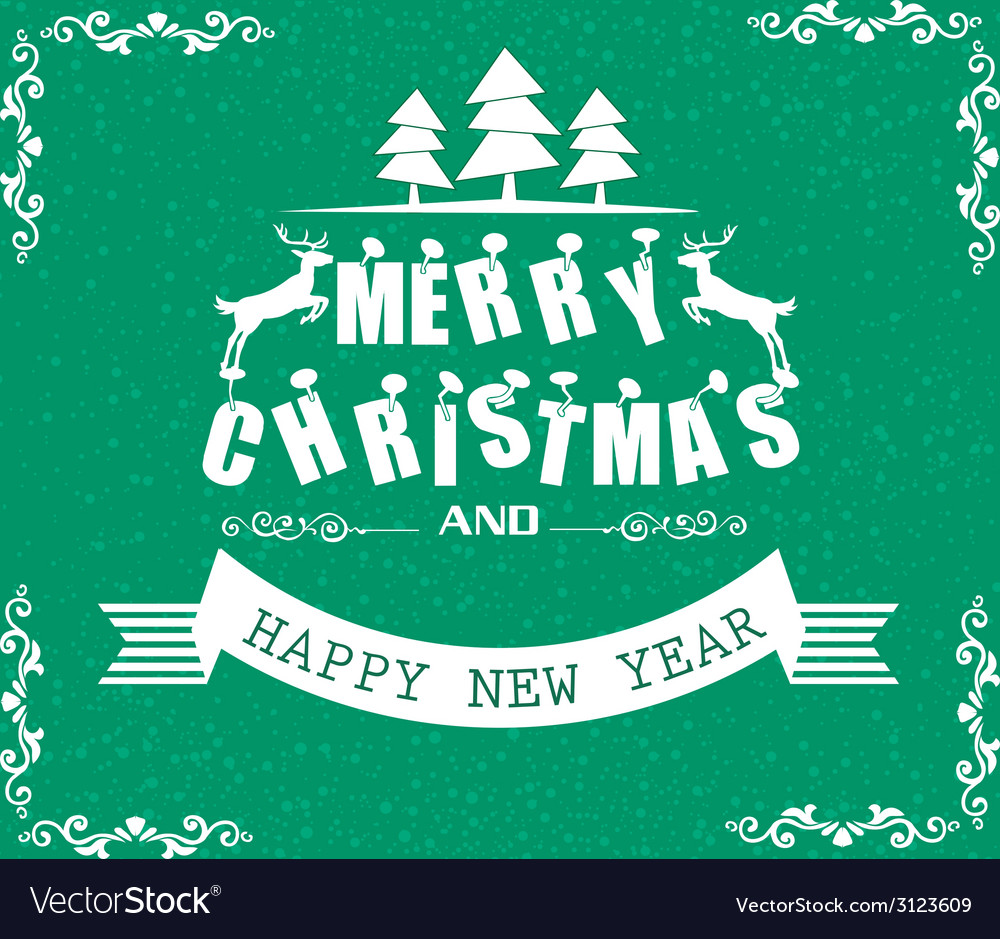 Merry christmas and happy new year card