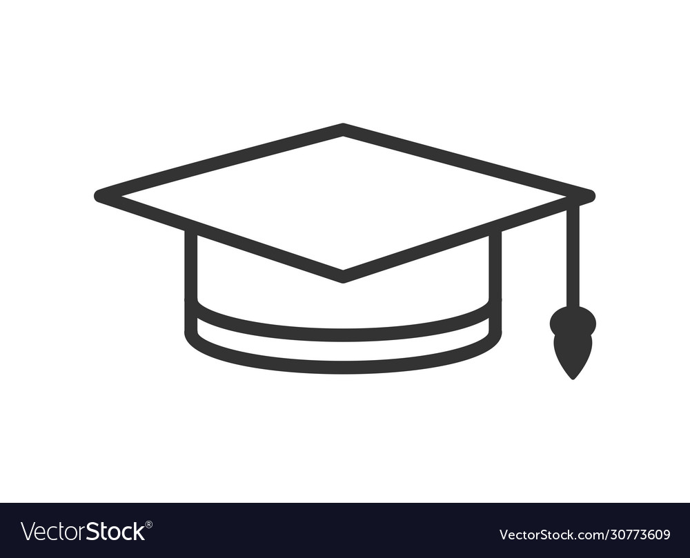 Simple graduate hat icon stock design Royalty Free Vector