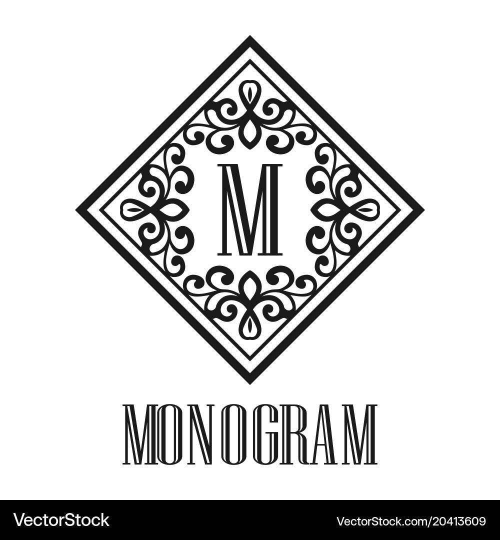 Vintage ornamental monogram Royalty Free Vector Image