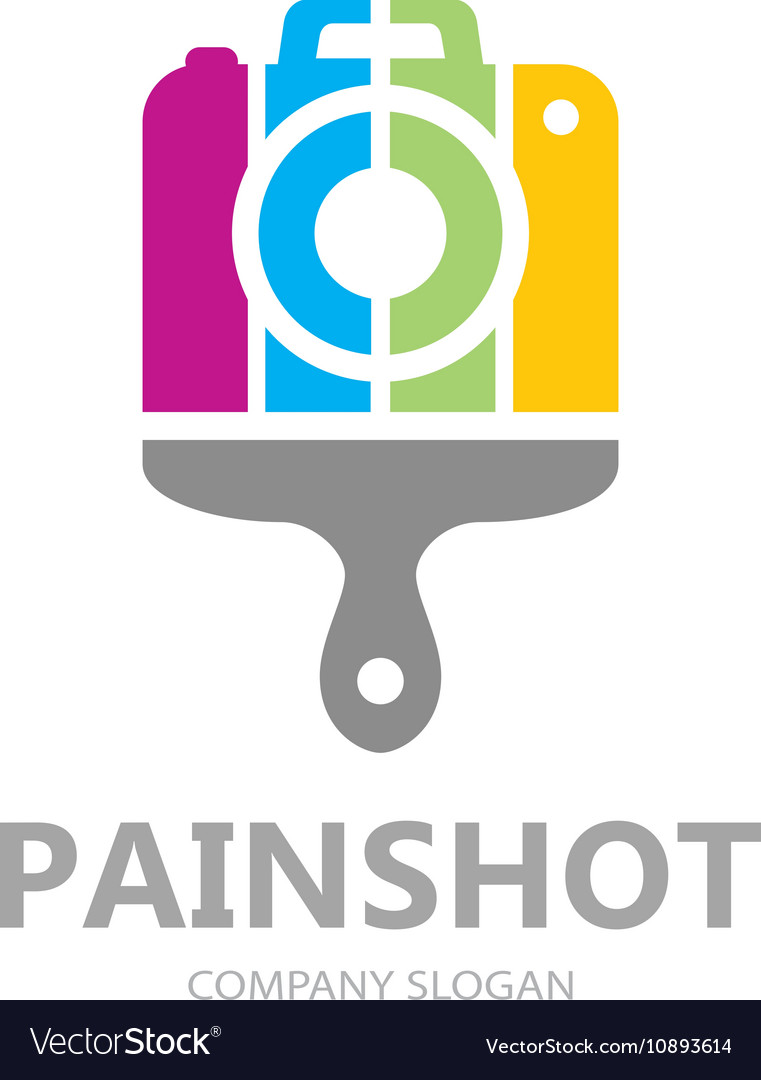 camera paint logo template design creative vector image