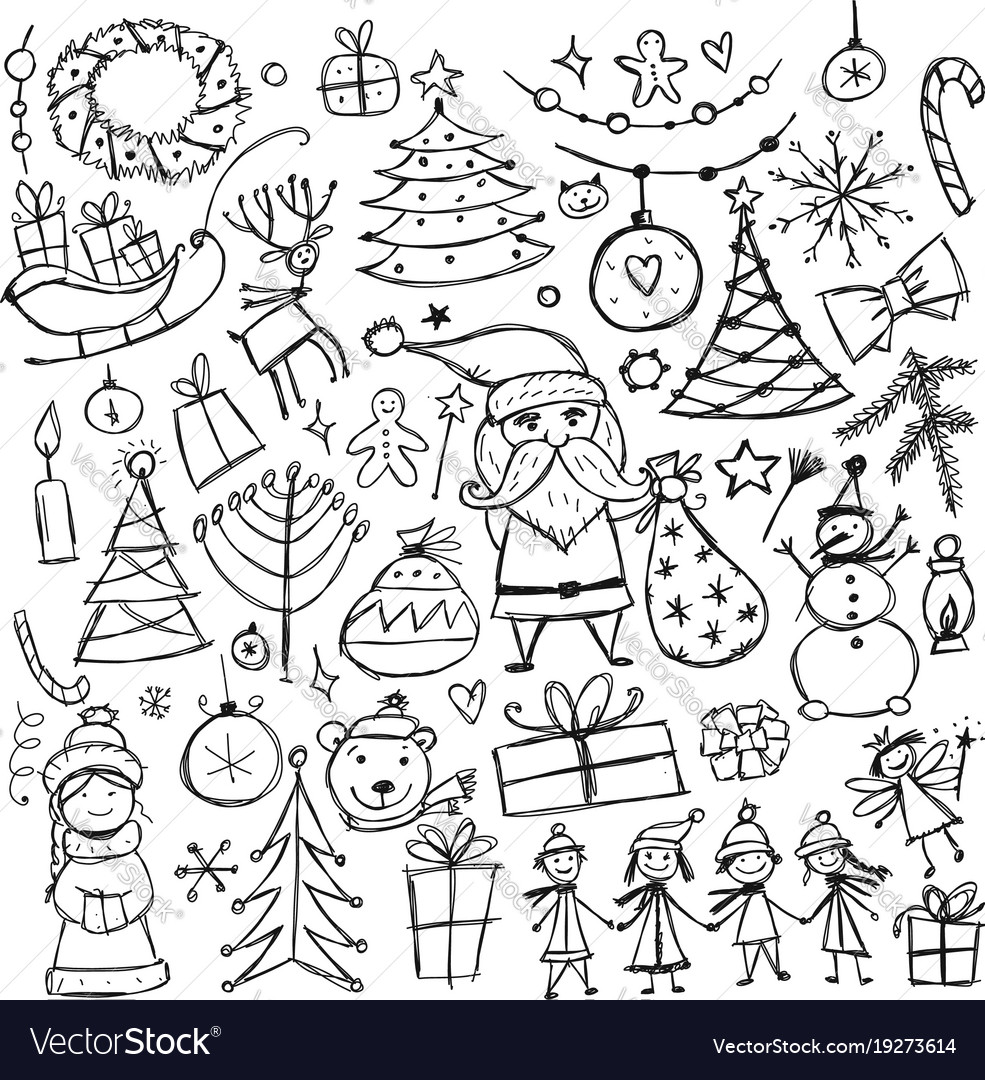 Christmas set sketch for your design