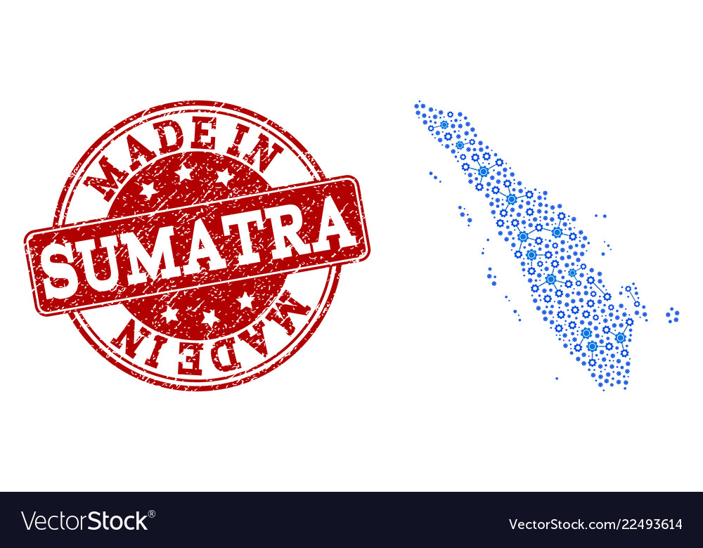 Collage map of sumatra island with wheel links