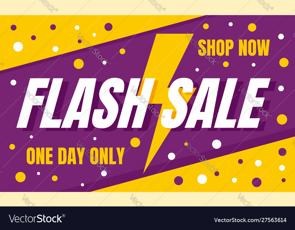 Flash Sale Shop Now Concept Banner Flat Style Vector Image