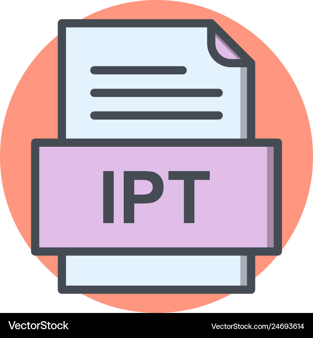 Ipt file document icon Royalty Free Vector Image