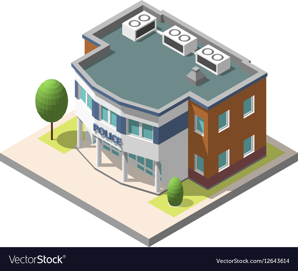 Isometric police department building