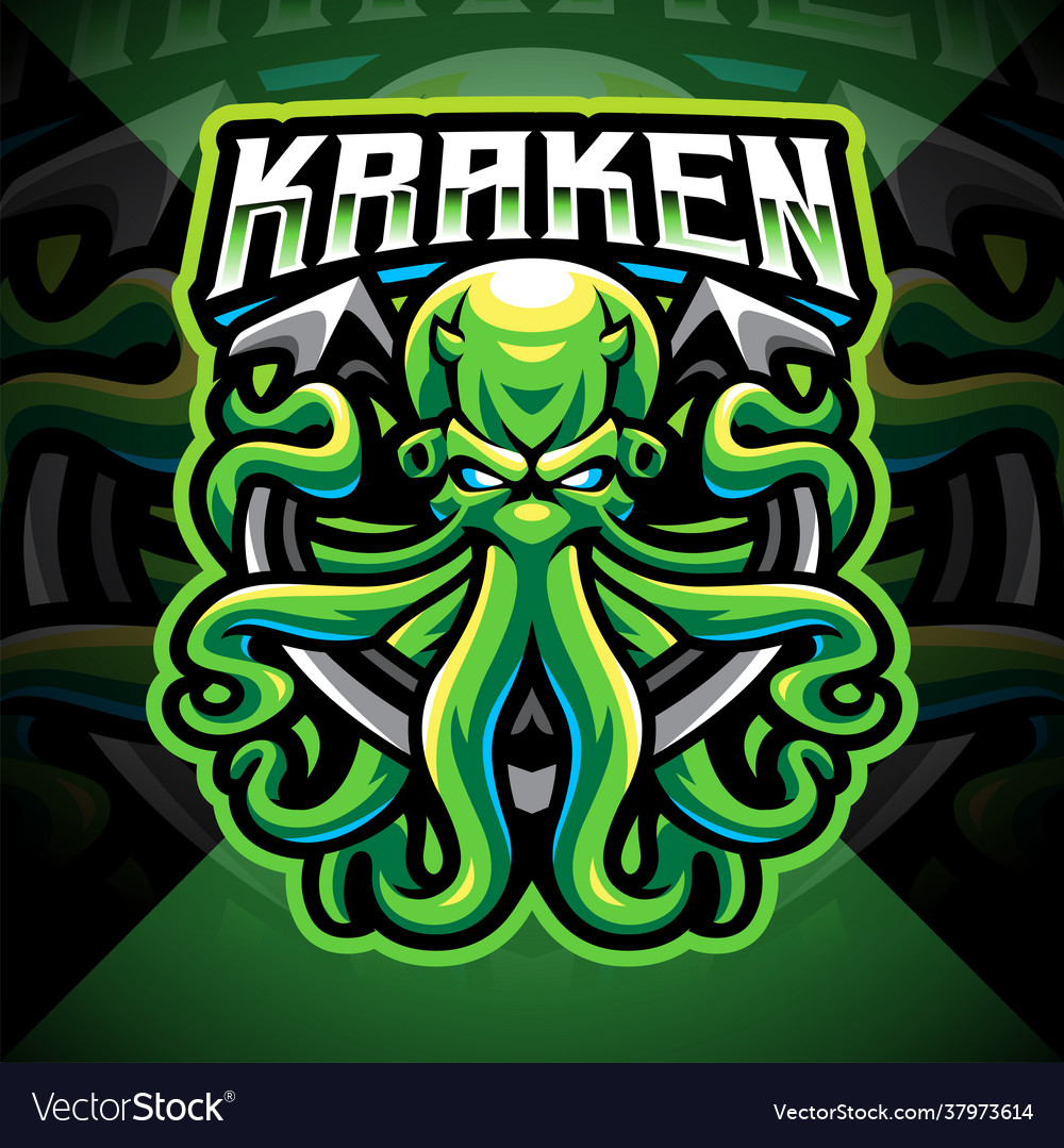 Kraken octopus esport mascot logo design Vector Image