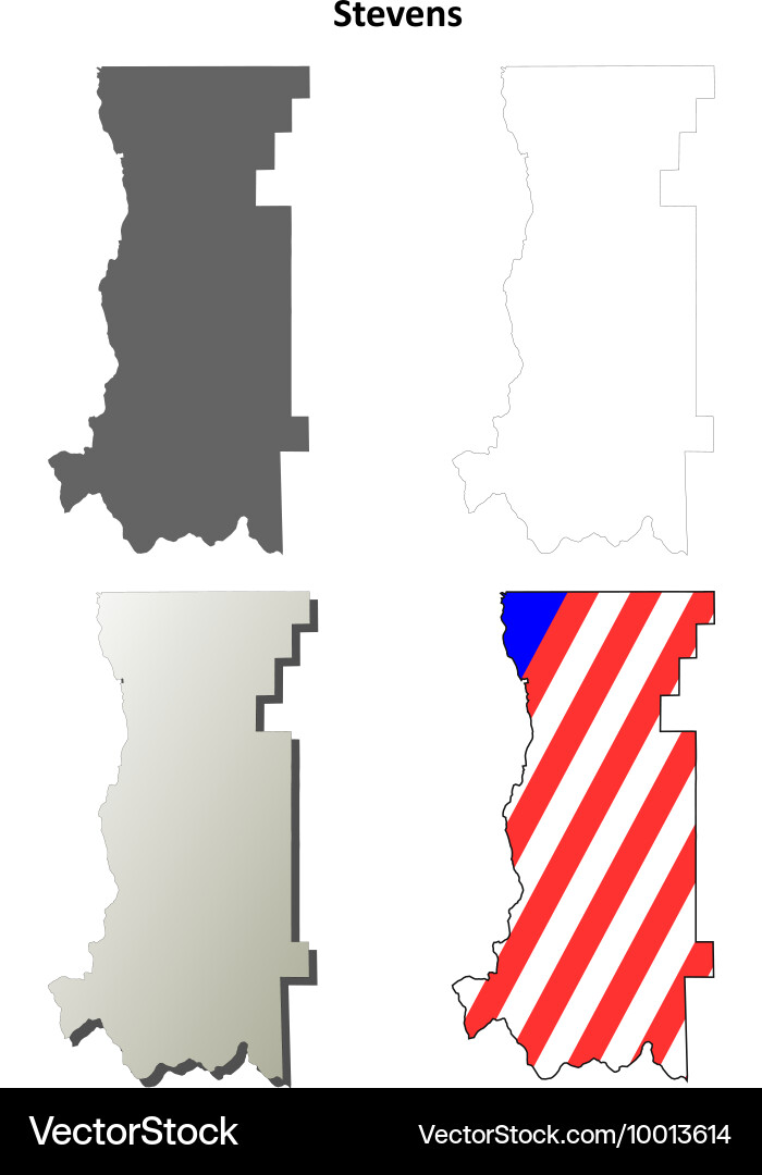 Stevens map icon set Royalty Free Vector Image