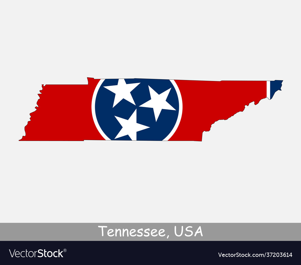 Tennessee usa map flag Royalty Free Vector Image