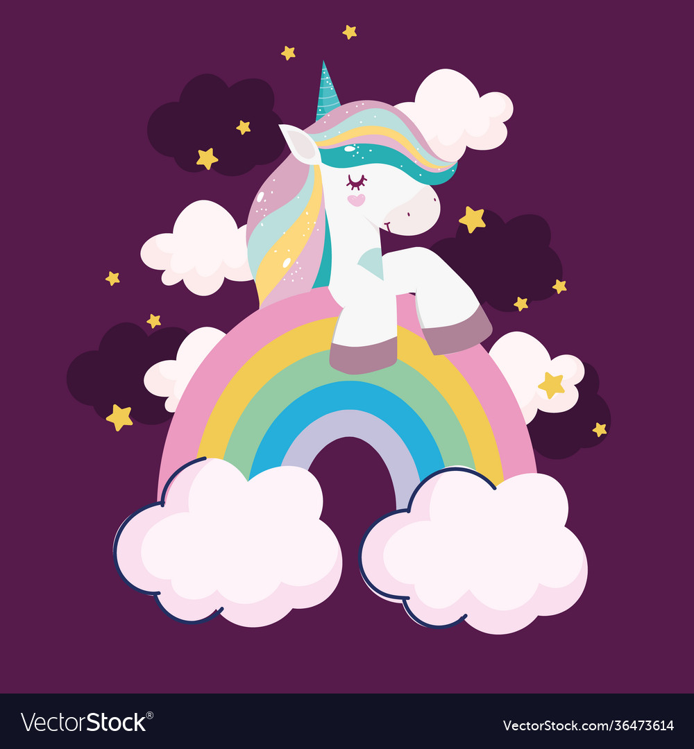 Unicorn rainbow stars Royalty Free Vector Image