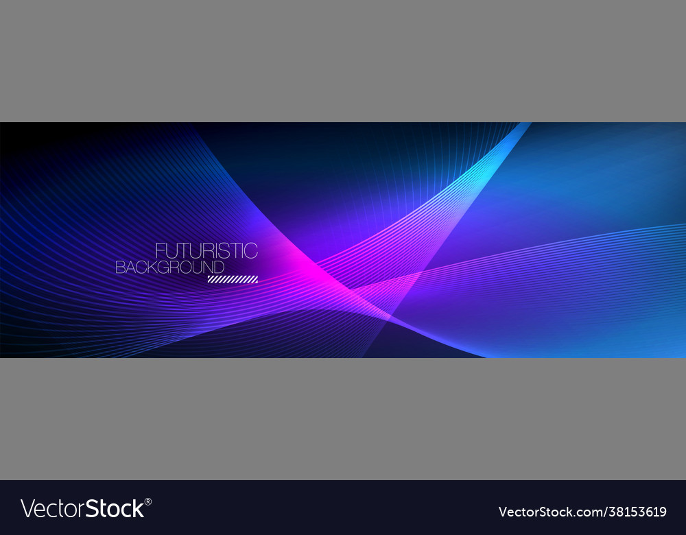 Abstract neon glowing light in dark with waves Vector Image