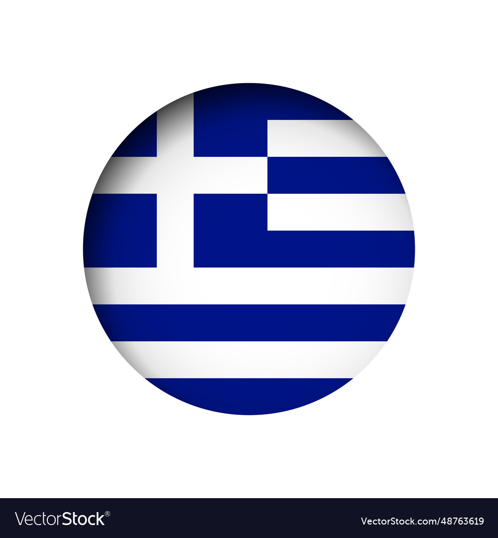 Circle flag of greece Royalty Free Vector Image