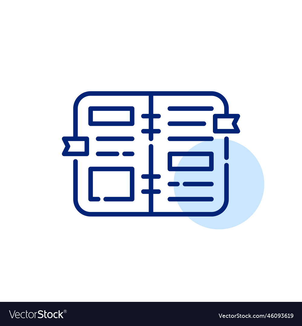 Daily planner with memo stickers notebook icon Vector Image