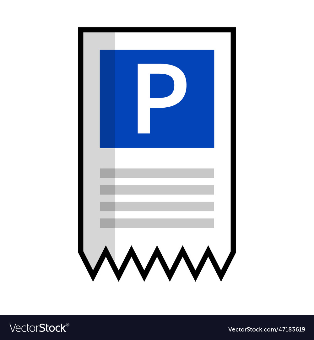 Flat design parking ticket icon