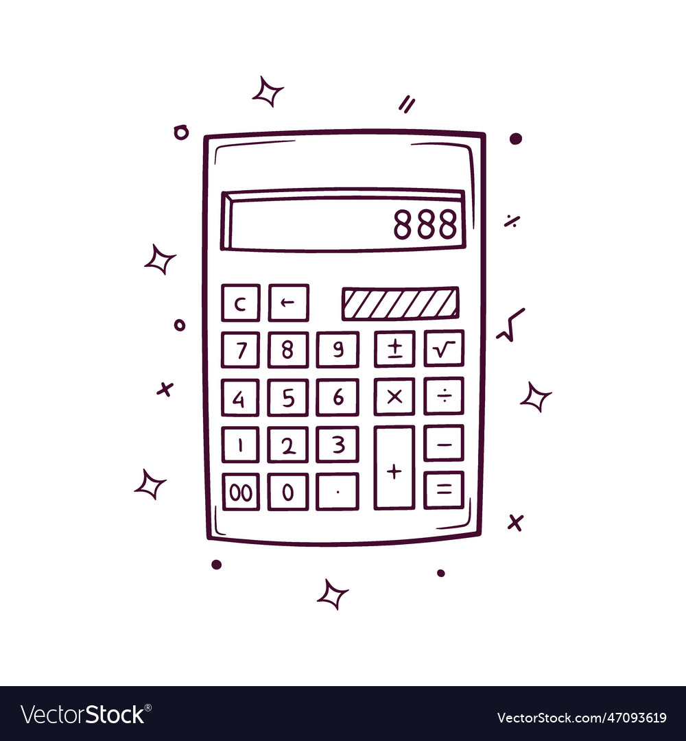 Hand drawn calculator