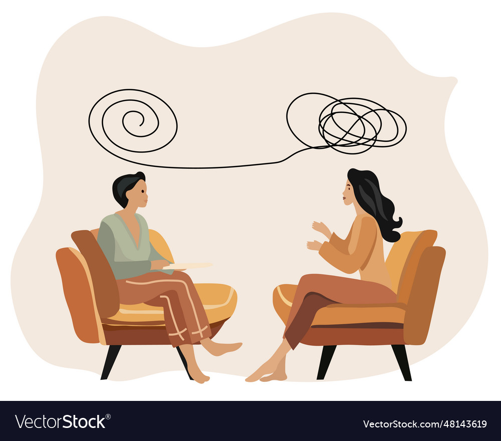 Mental health therapy notion female patient Vector Image