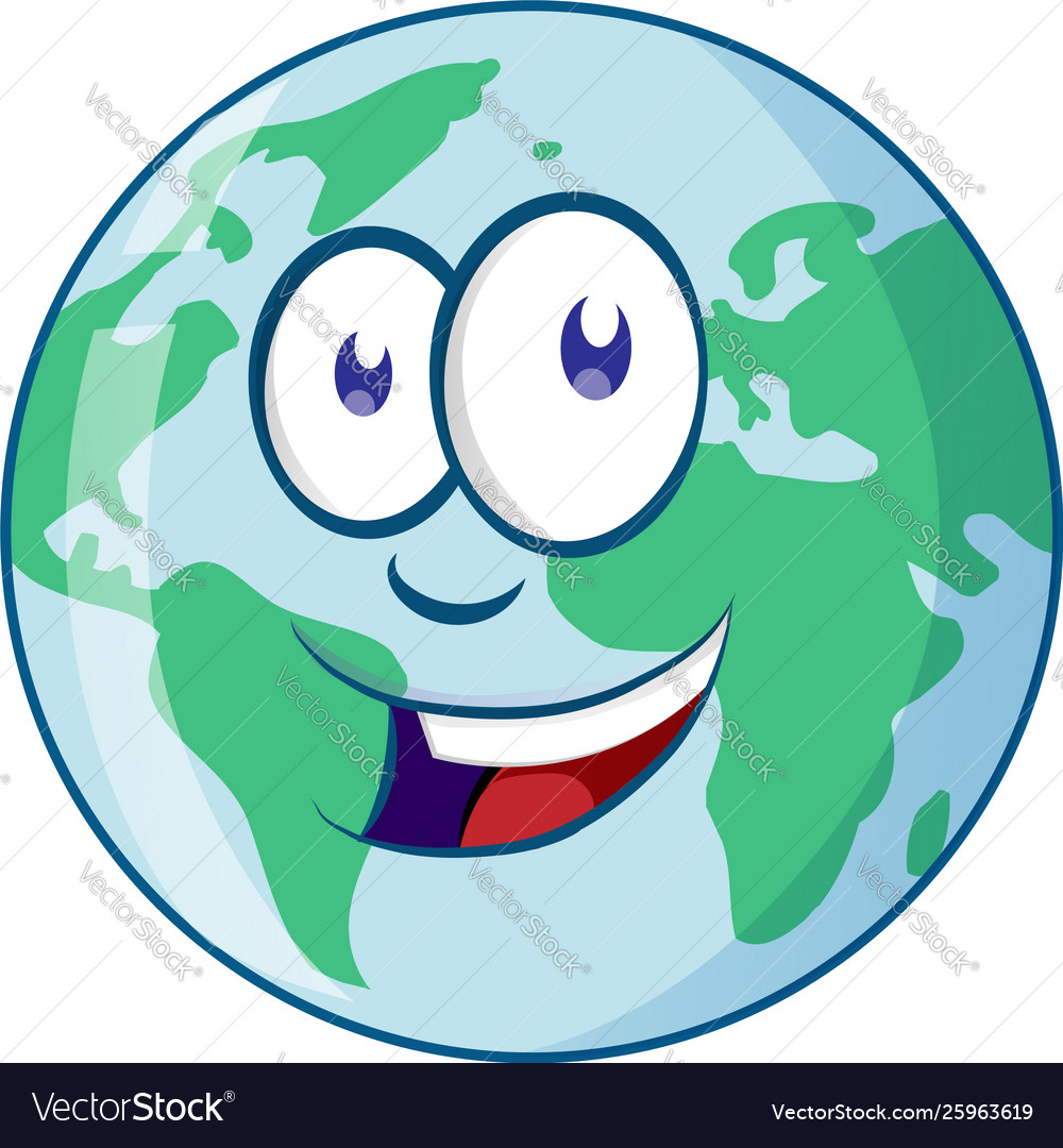 Planet earth cartoon character Royalty Free Vector Image