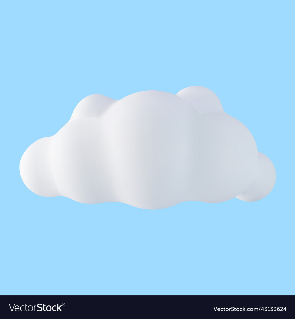 3d white cloud isolated on blue