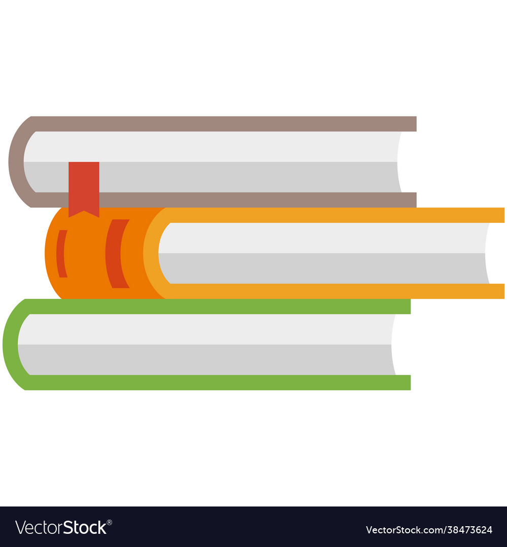 Book stack textbook pile icon isolated Royalty Free Vector