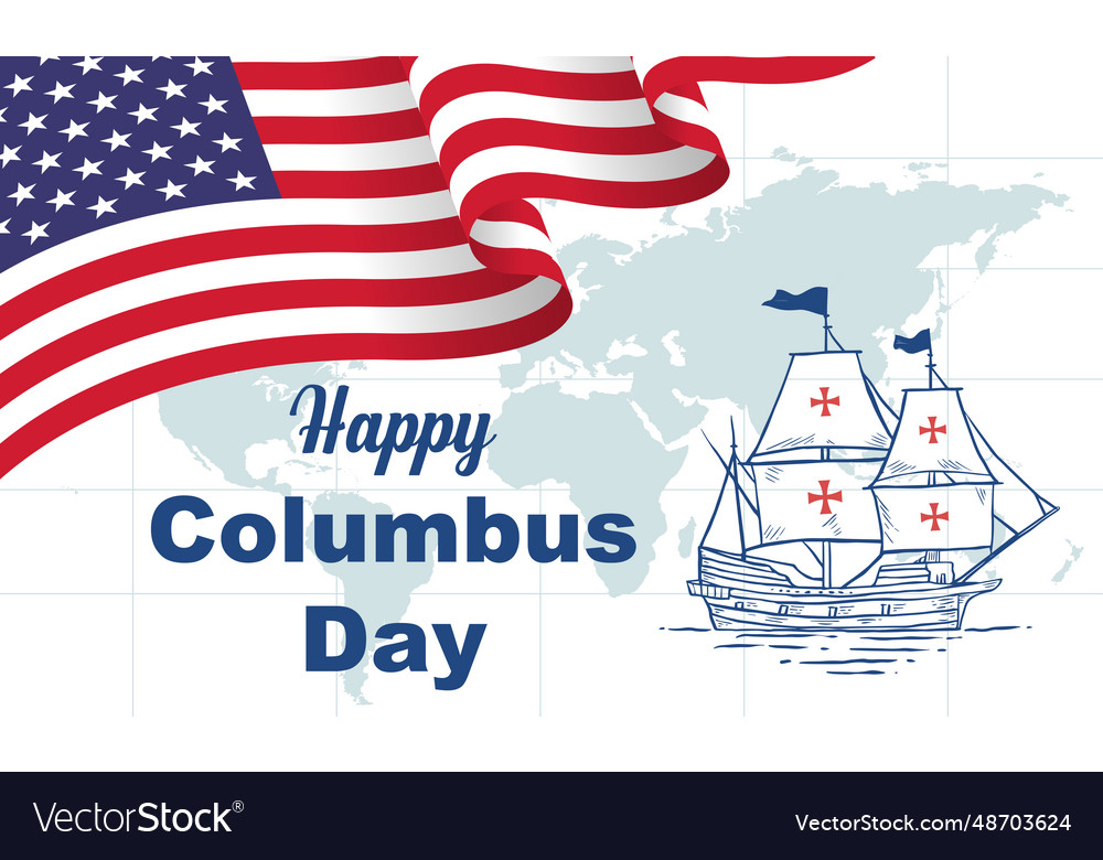 Columbus day greeting card or background