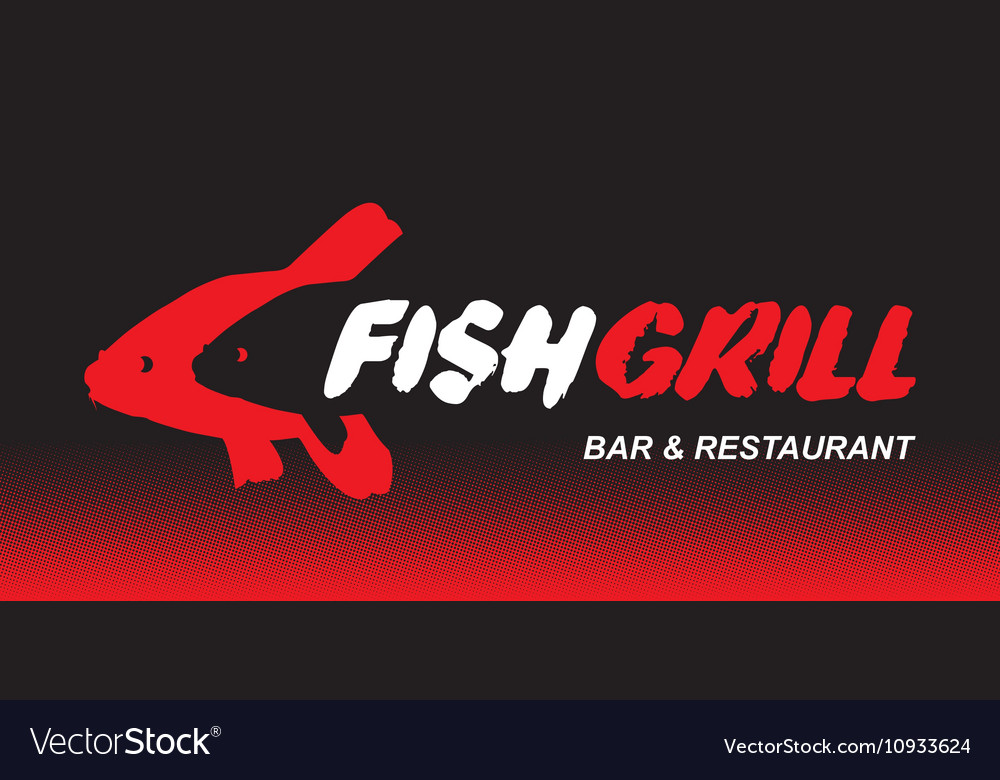 Fish grill logo Royalty Free Vector Image - VectorStock