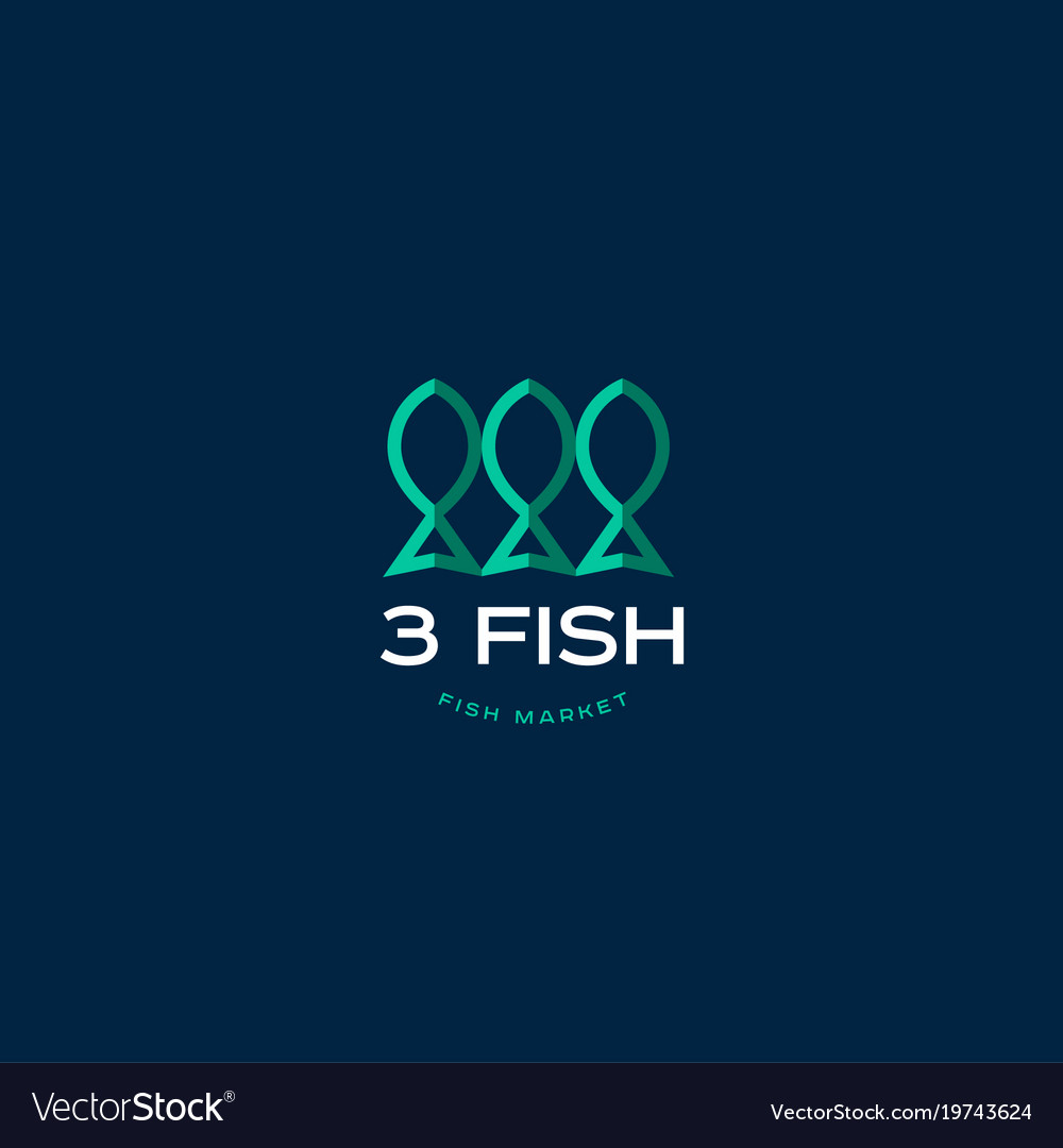 Download Fish market logo Royalty Free Vector Image - VectorStock