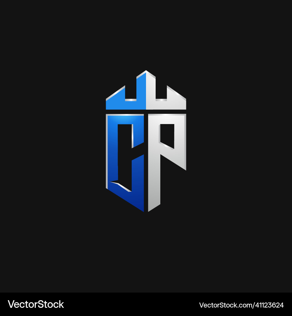 Initials shield logo monogram designs modern Vector Image