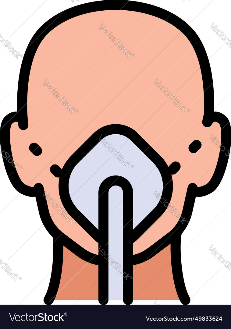 Man In Oxygen Mask Flat Icon Aerosol Breathing Vector Image