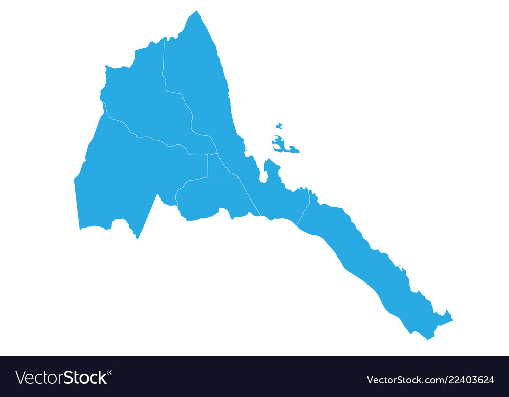 Map of eritrea high detailed