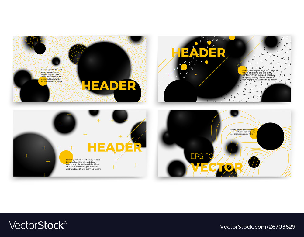 Abstract banners with geometric shapes