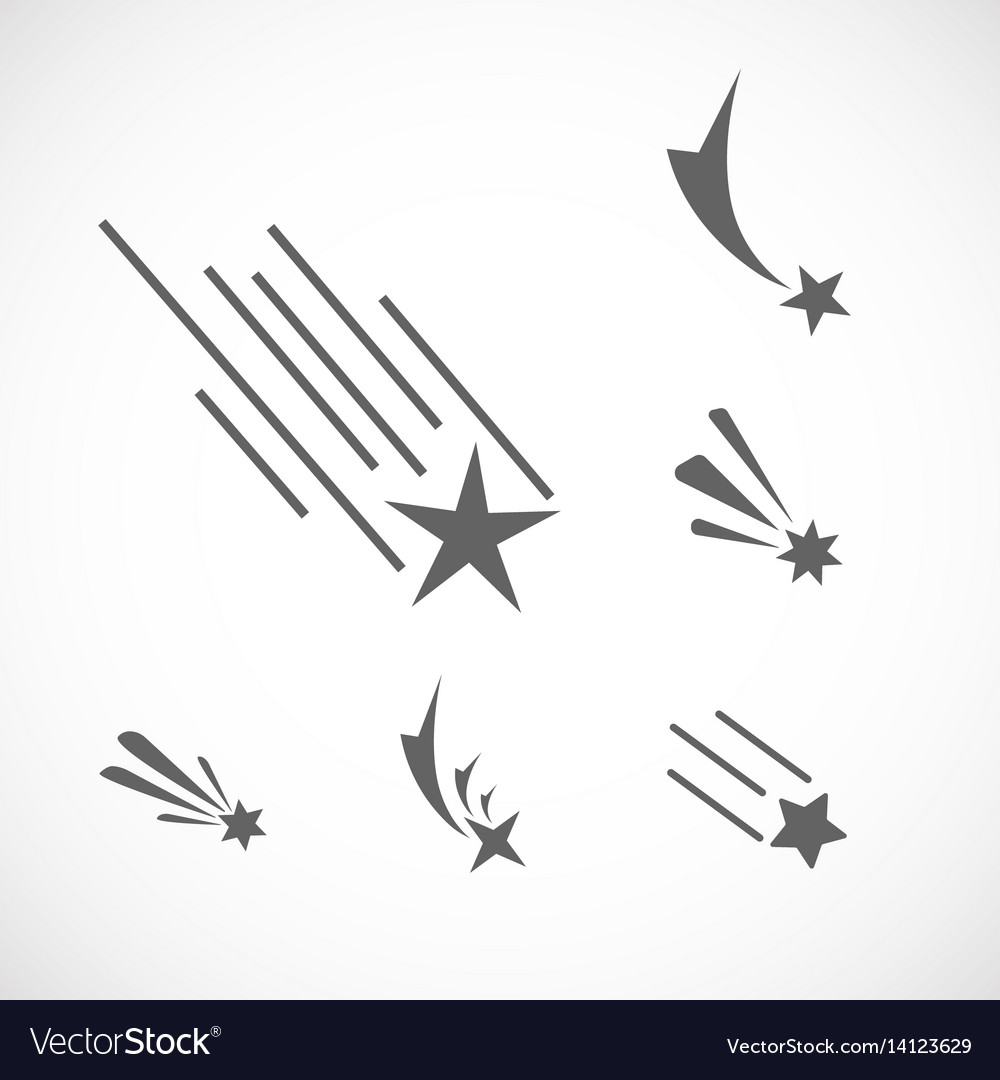 Falling Star Icon Set von verschiedenen Icons