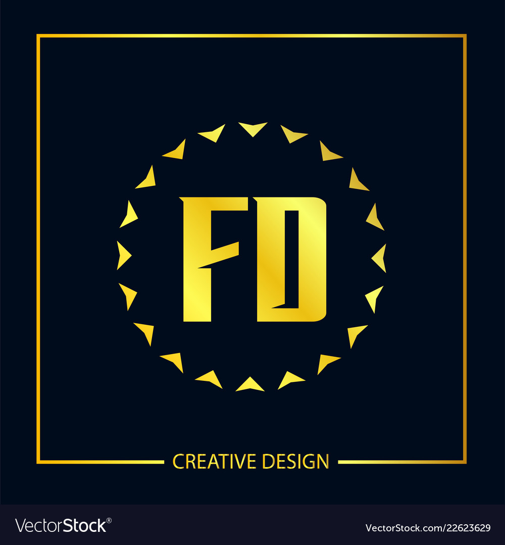 Initial fd letter logo template design