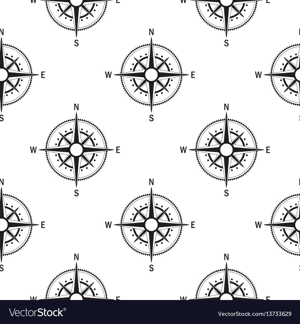 Nahtlose Muster Kompasse Jahrgang