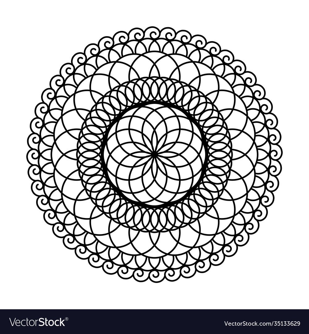 Swirl Blatt Kreis Mandala Färbung Buch