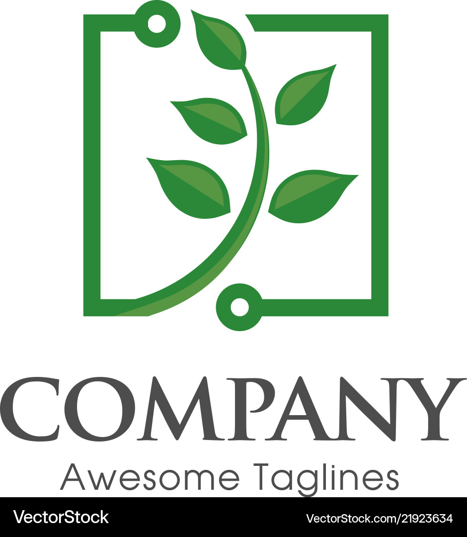 Abstract leaf technology logo Royalty Free Vector Image