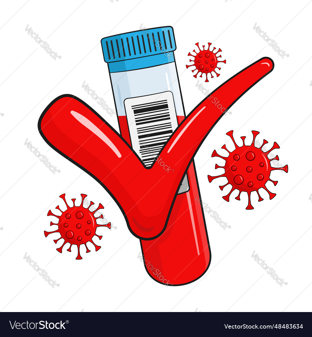 blood-test-for-virus-positive-royalty-free-vector-image