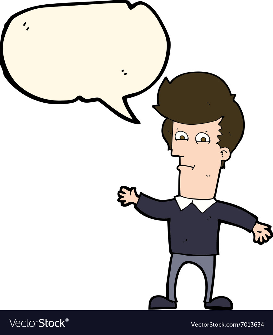 Cartoon waving man with speech bubble Royalty Free Vector