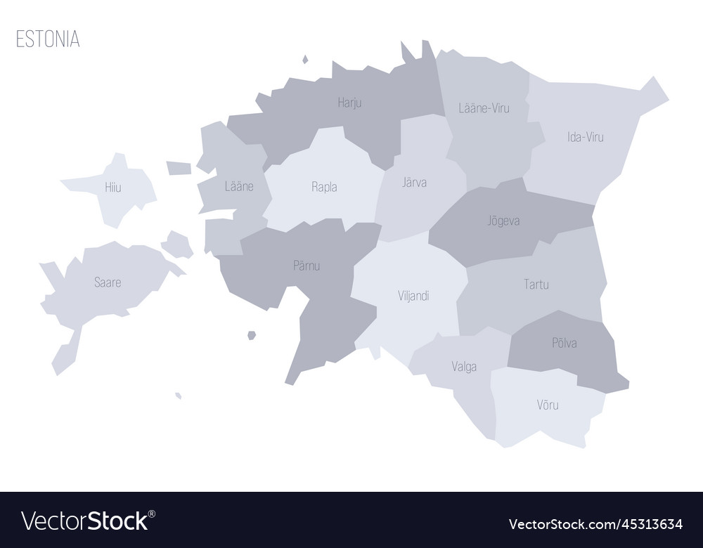 Estonia political map of administrative divisions Vector Image