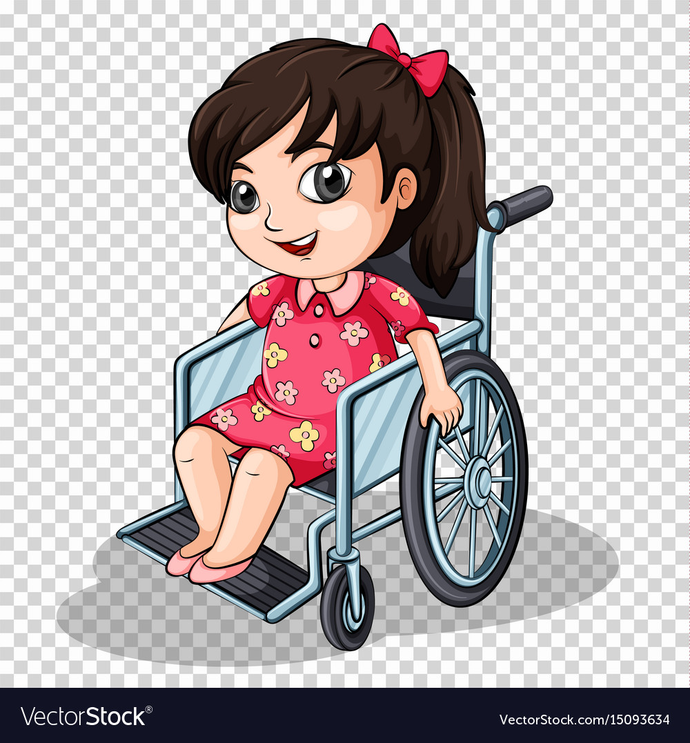 Girl on wheelchair transparent background Vector Image