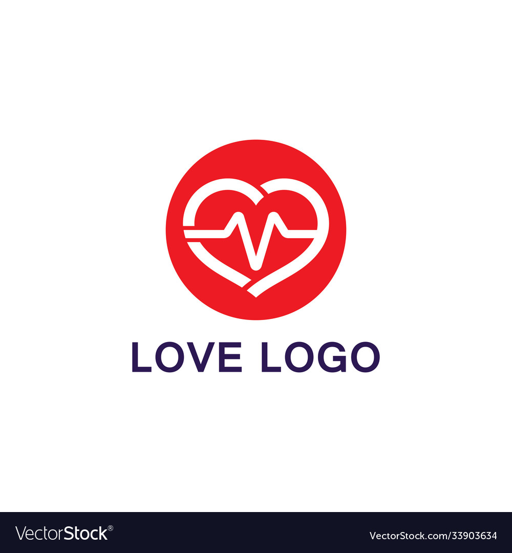 Love with medical pulse logo concept health Vector Image