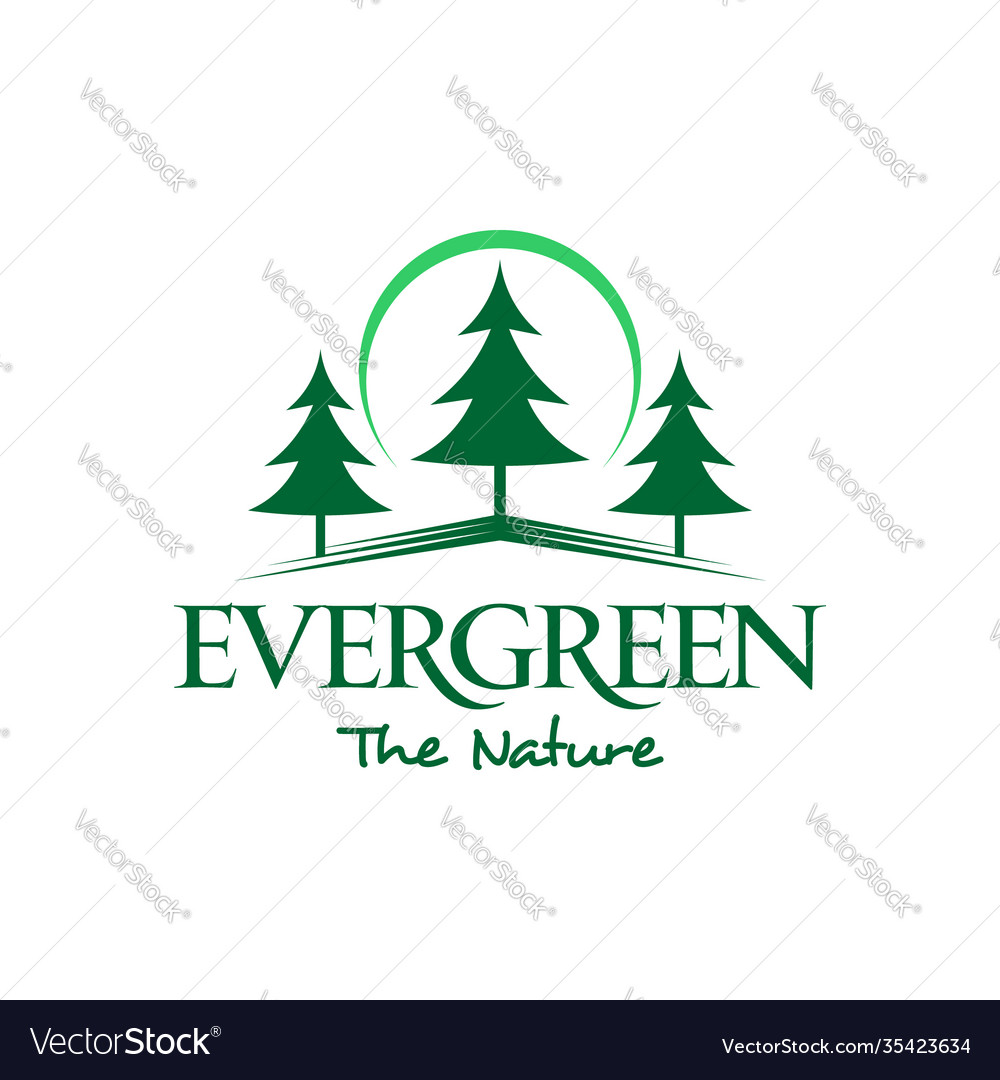 Pinienbaum Logo einfach grün Wald