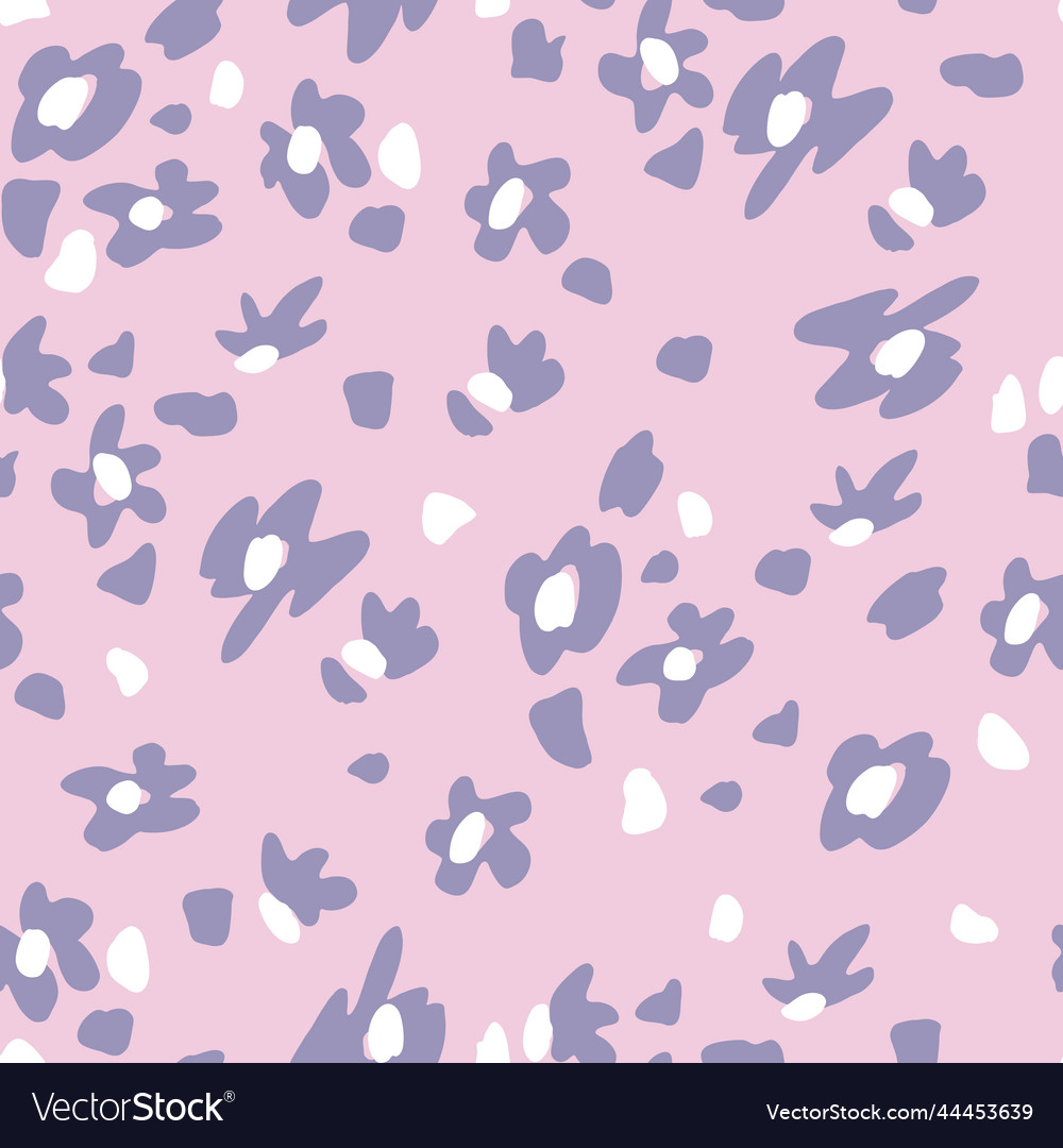 Abstract flower spots leopard seamless pattern