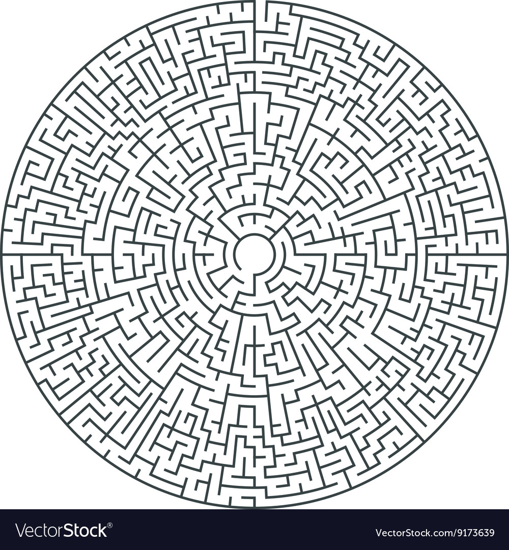 Abstract round maze high complexity Royalty Free Vector