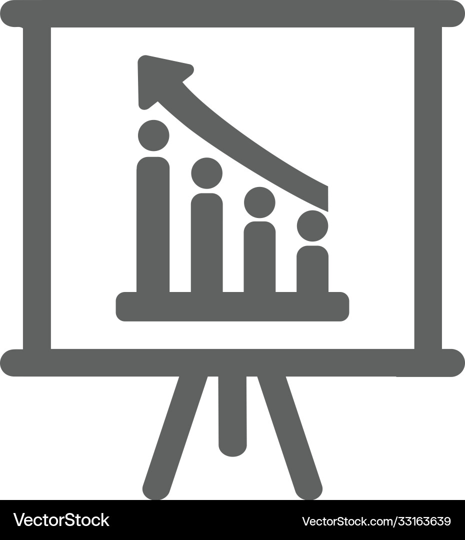 Chart graph icon gray version Royalty Free Vector Image
