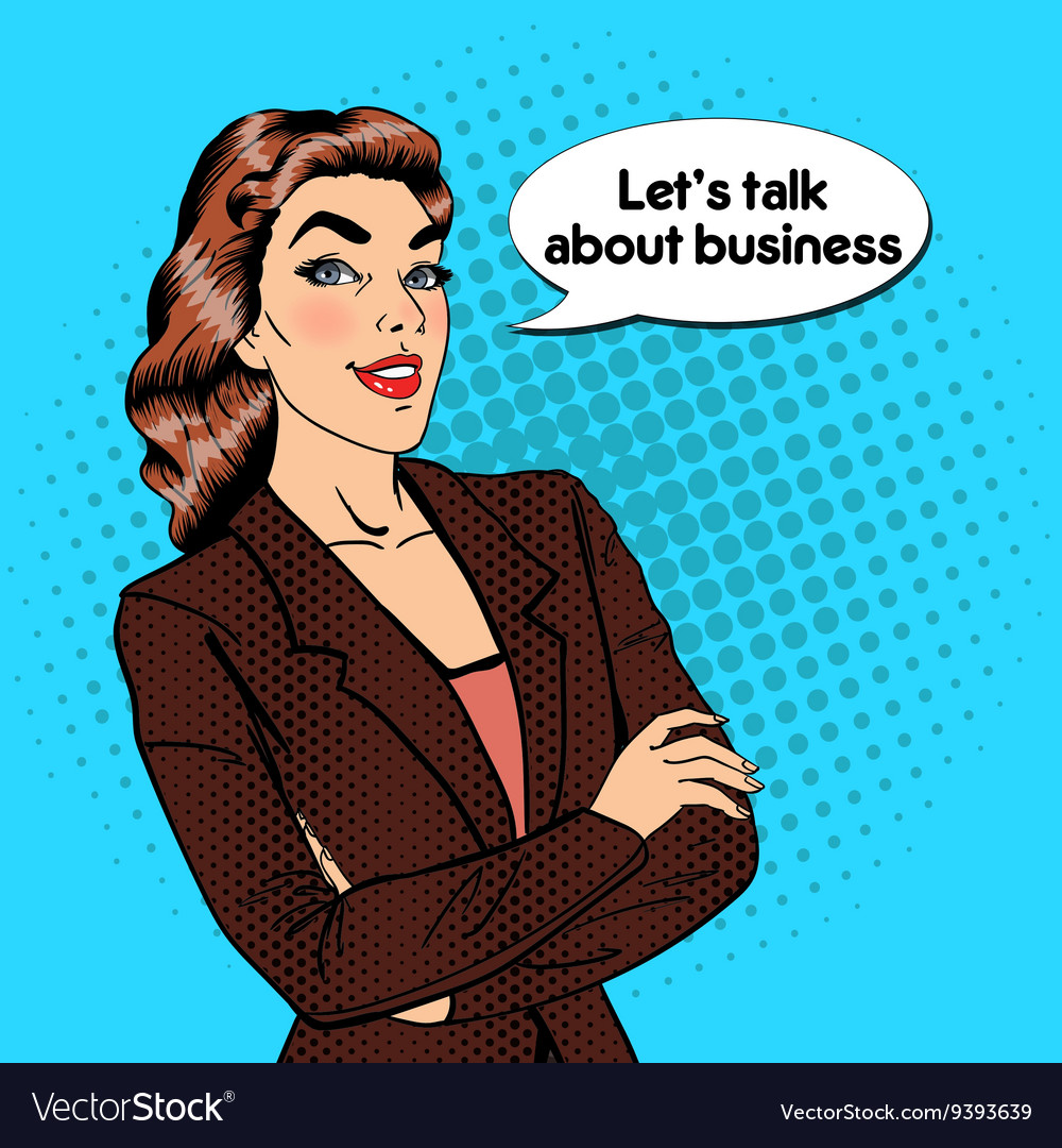 Confident business woman pop art Royalty Free Vector Image